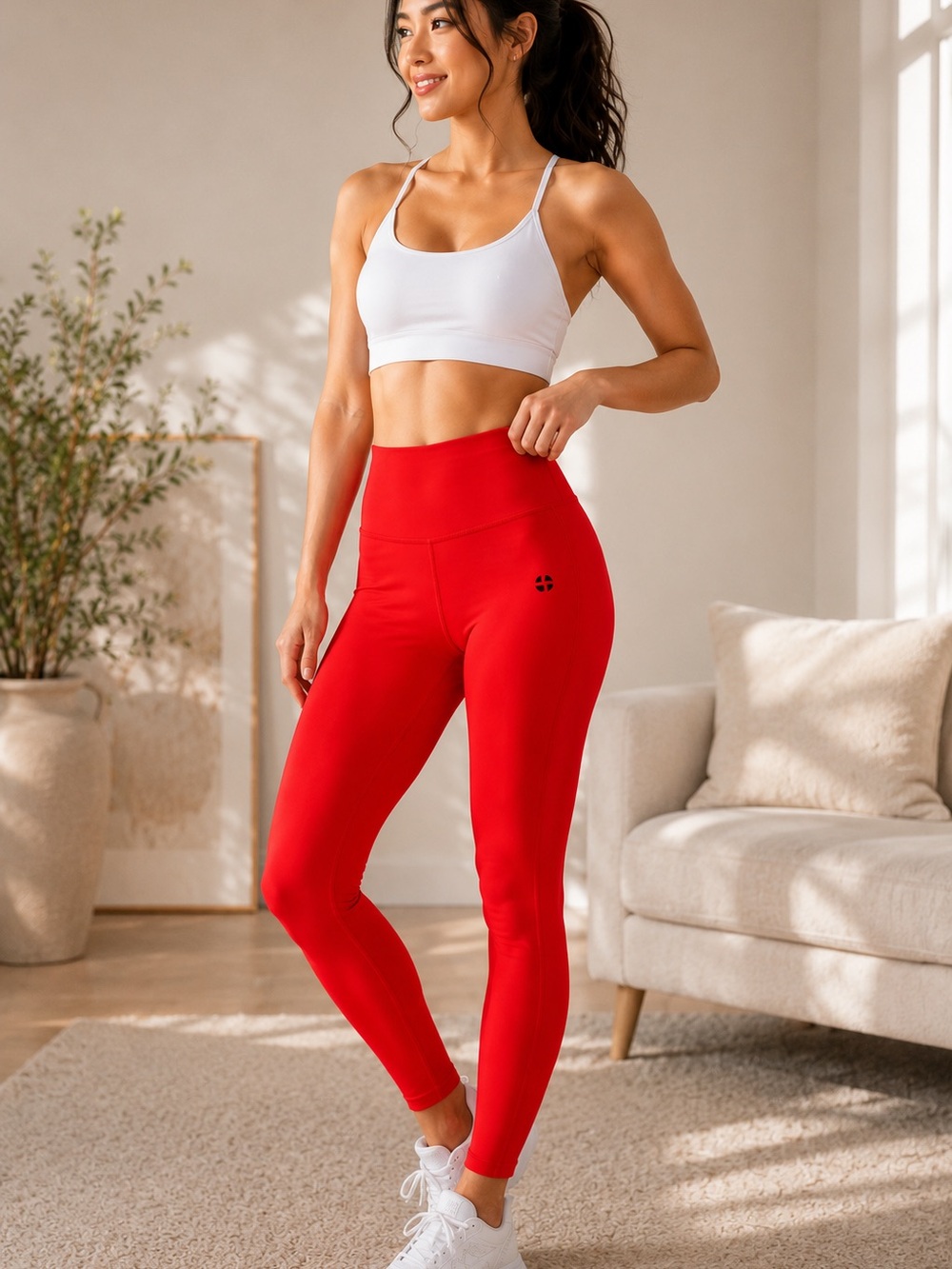 Sports Illustrated Red High Rise Leggings NWT Medium